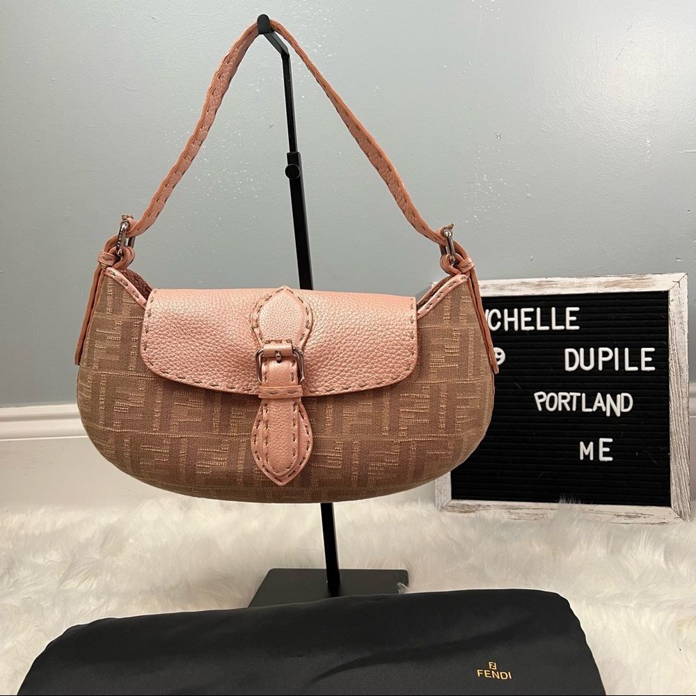 Fendi Pink and Brown Shoulder Bag